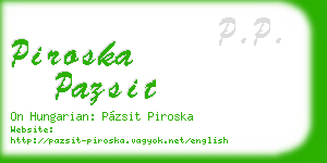 piroska pazsit business card